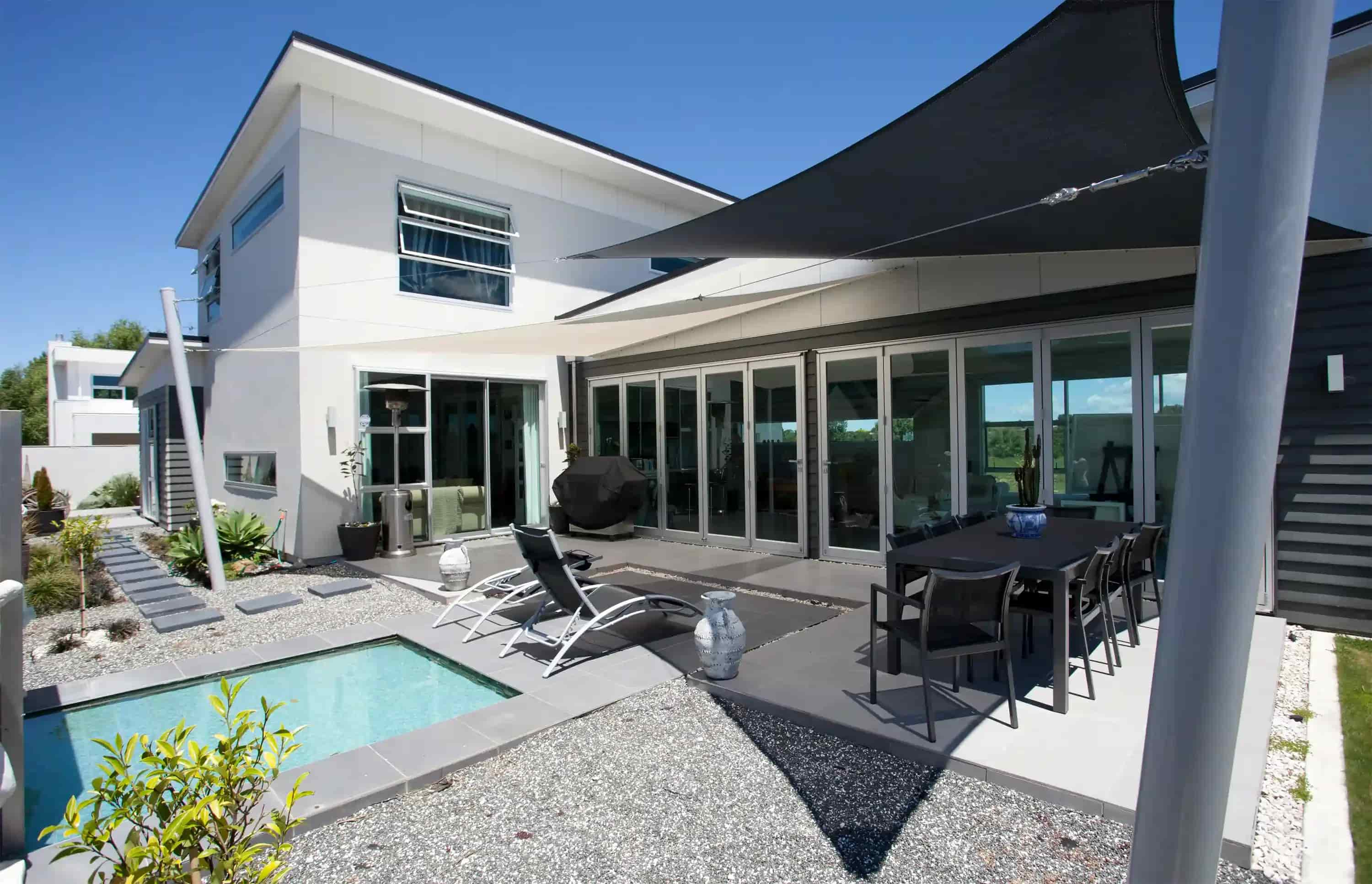Backyard Symmetrical Square Shape Shade Sails in Australia